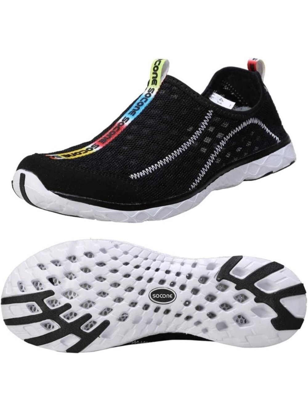 Mens Black Mesh Quick Drying Aqua Water Shoes Breathable Athletic Water Shoes